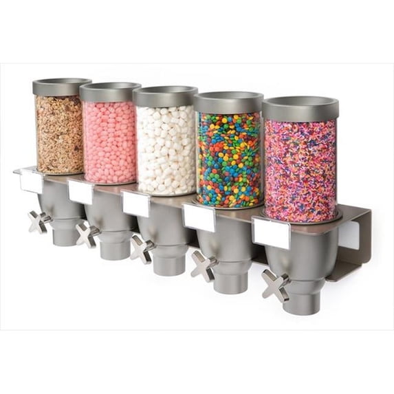 Rosseto EZ534 Five Container Spice and Powder Wall Mount Dispenser - 0.65 Gallon Each