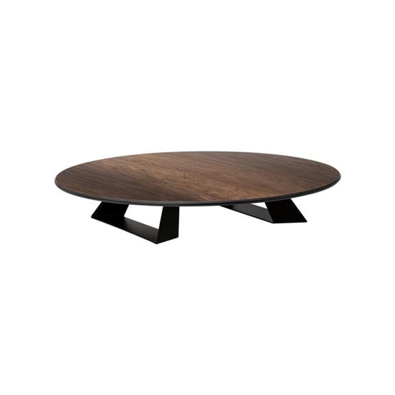 Rosseto HPLRS12 Alto 20 in. Round Walnut HPL Riser with 3 in. Black Legs