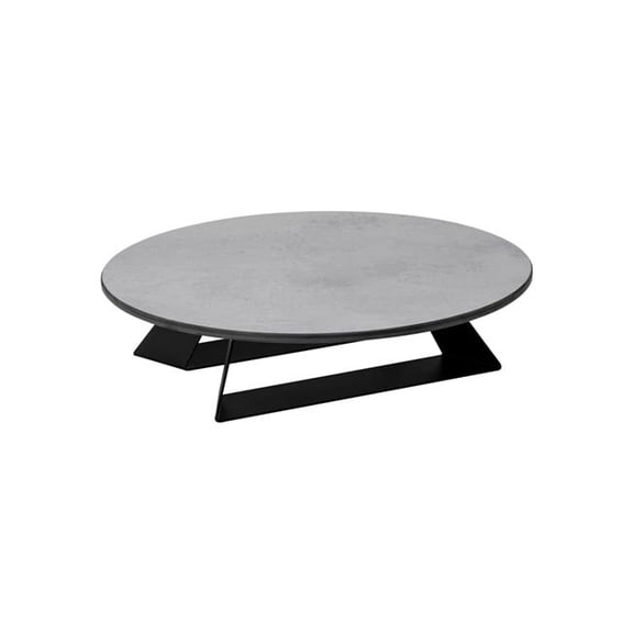 Rosseto HPLRS14 Alto 14 in. Round Concrete Gray HPL Riser with 3 in. Black Legs