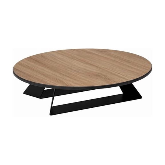 Rosseto HPLRS17 Alto 14 in. Round Natural Wood HPL Riser with 3 in. Black Legs
