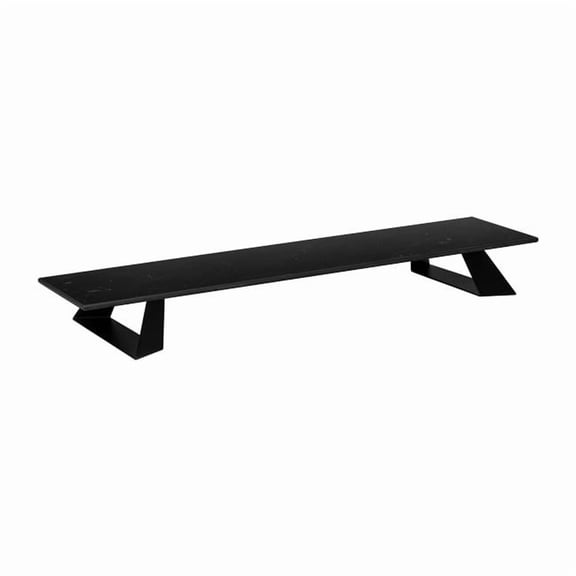 Rosseto HPLRS23 Alto Narrow Rectangle Black Marble HPL Riser with 3 in. Black Legs