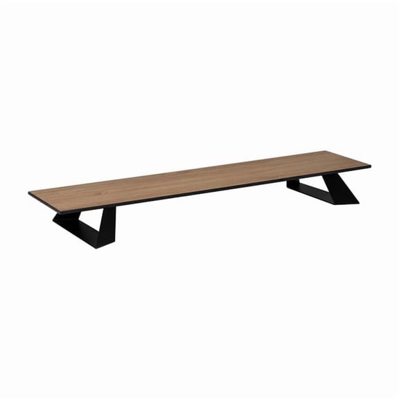 Rosseto HPLRS25 Alto Narrow Rectangle Natural Wood HPL Riser with 3 in. Black Legs