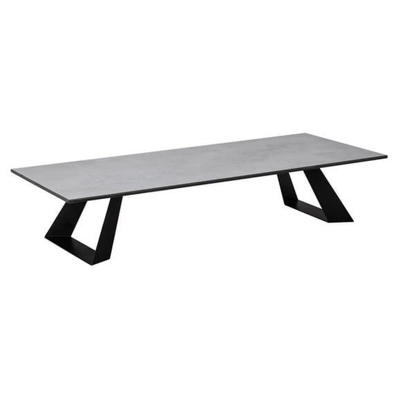 Rosseto HPLRS58 Alto Wide Rectangle Concrete Gray HPL Riser with 6 in. Black Legs
