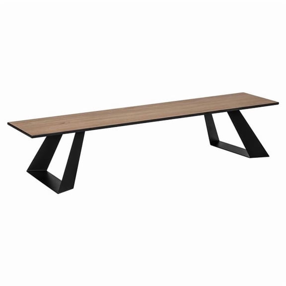 Rosseto HPLRS65 Alto Narrow Rectangle Natural Wood HPL Riser with 6 in. Black Legs