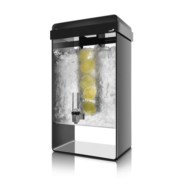 Black Acrylic 5-Gallon Infusion Beverage Dispenser with Crystallized Faucet