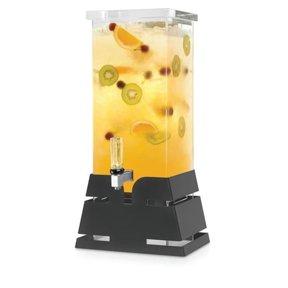 Rosseto LD197 3 gal Square Black Matte Pyramid Base Beverage Dispenser
