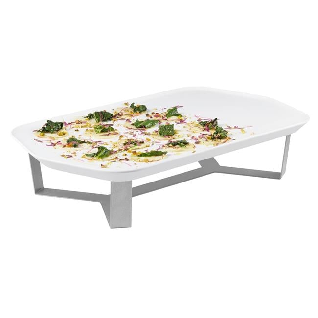 Ceramic Riser Tray Rectangle Rosseto SM271 Forme Melamine Tray & 4 in. Riser Set, White Rectangle ...