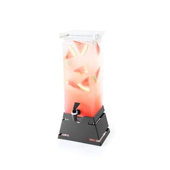 Rosseto Serving Solutions LD144 Square Black Matte Pyramid Base Beverage Dispenser - 2 Gallon