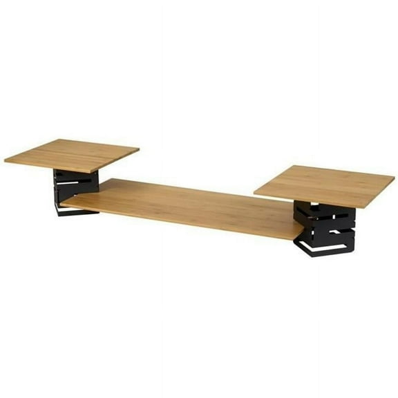 Rosseto Serving Solutions SK003 Multi-Level 5-Piece Buffet Riser Kit- Black Matte Steel and Bamboo