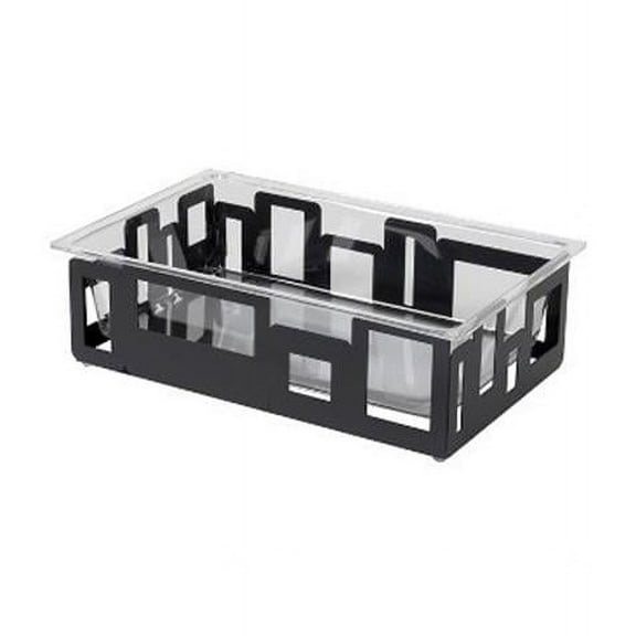 Rosseto Serving Solutions SM113 Rectangle Ice Tub with Acrylic Insert- Large- Black Matte