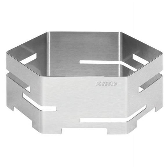 Rosseto Serving Solutions SM116 Brushed Stainless Steel Hexagon Buffet Riser, Small