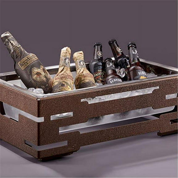 Rosseto Serving Solutions SM318 7 in. Multi-Chef Bronze Cooler with Ice Tub - 1 EA