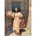 thumbnail image 1 of Rossette Flare Puff Hand Dress With Belt, 1 of 8
