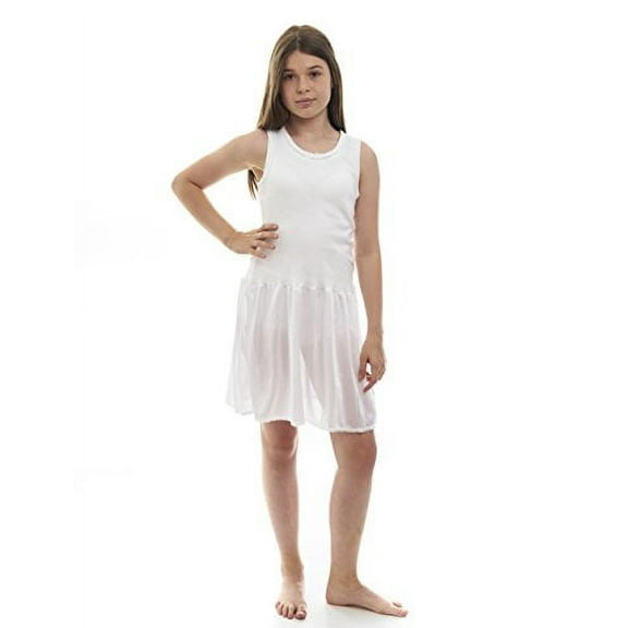 Rossette Girls Cotton & Nylon Full Slip 4030 - WHITE 6