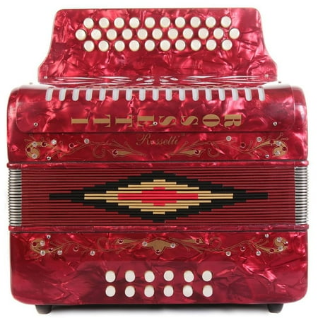 Rossetti 31 Button Accordion 12 Bass FBE, Red