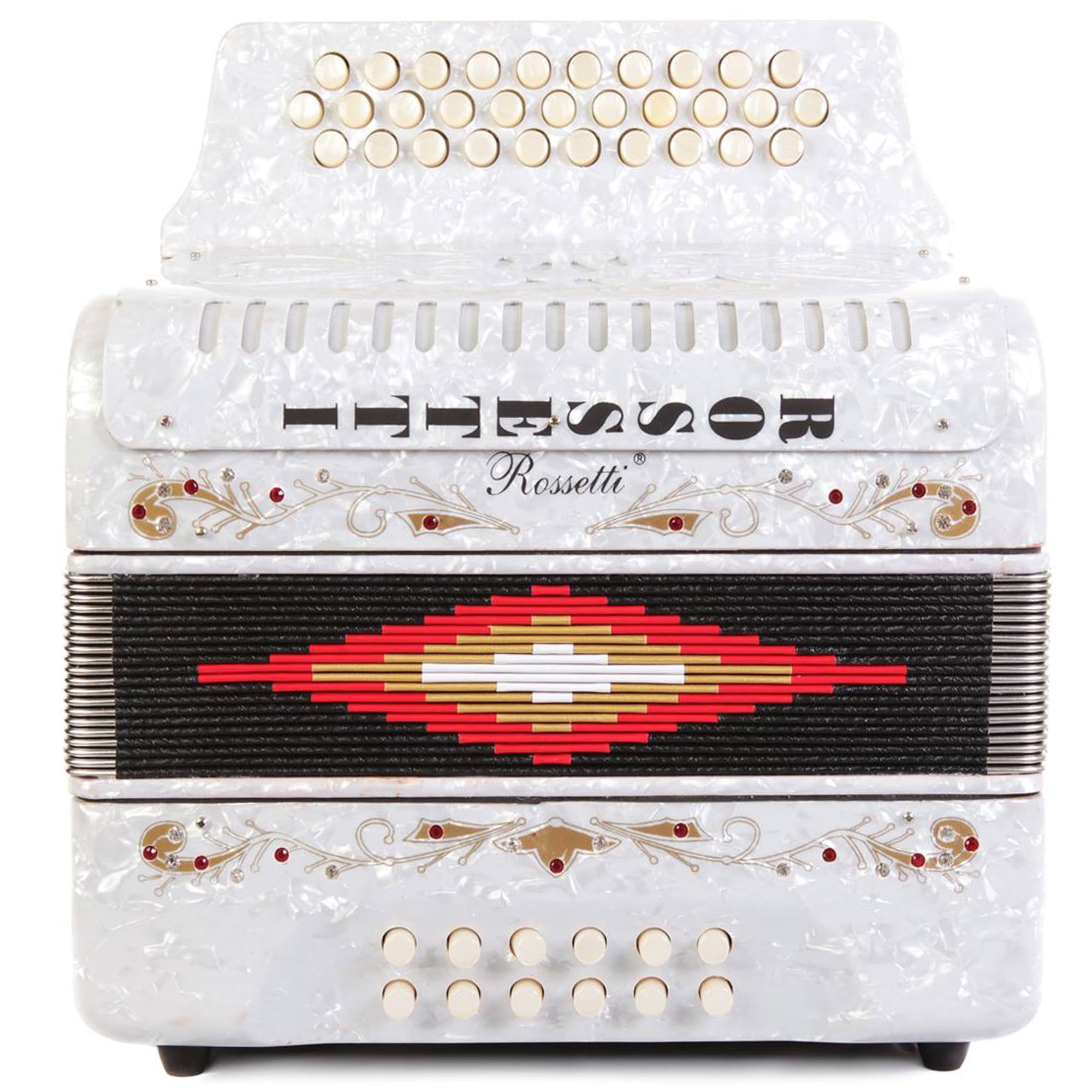 Rossetti 31 Button Accordion 12 Bass GCF, White