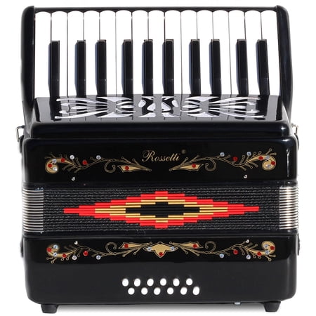 Rossetti Beginner Piano Accordion 12 Bass 25 Keys Black