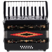 Rossetti Beginner Piano Accordion 12 Bass 25 Keys Black