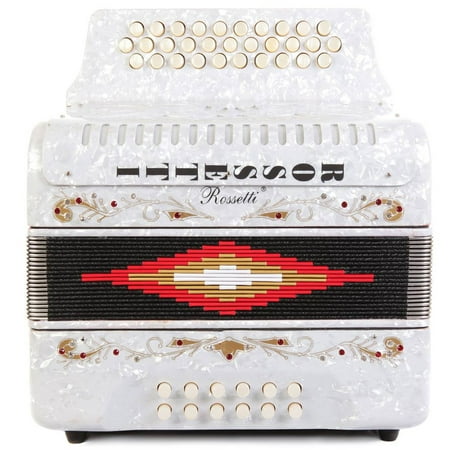 Rossetti Button Accordion 12 Bass FBE White