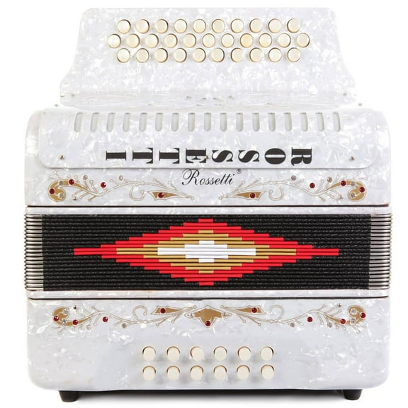 Rossetti Button Accordion 12 Bass FBE White