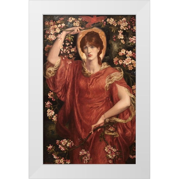 Rossetti, Dante Gabriel 16x24 White Modern Wood Framed Museum Art Print Titled - A Vision of Fiammetta, 1878