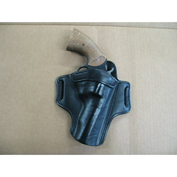 Rossi 971 / 972 4" Revolver 6 Shot Leather 2 Slot Pancake Belt Holster BLACK RH