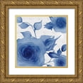 thumbnail image 1 of Rossi, Lorraine 26x26 Gold Ornate Wood Framed with Double Matting Museum Art Print Titled - Blue Rose 1, 1 of 4
