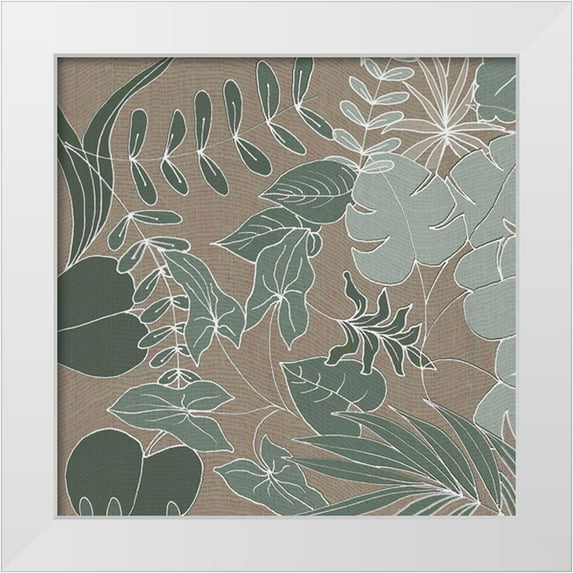 Rossi, Lorraine 26x26 White Modern Wood Framed Museum Art Print Titled - Rustic Leaves 1