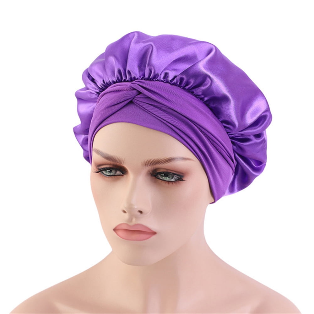 Rossi Women Silk Sleeping Cap Extra Large Night Cap for Women Curly