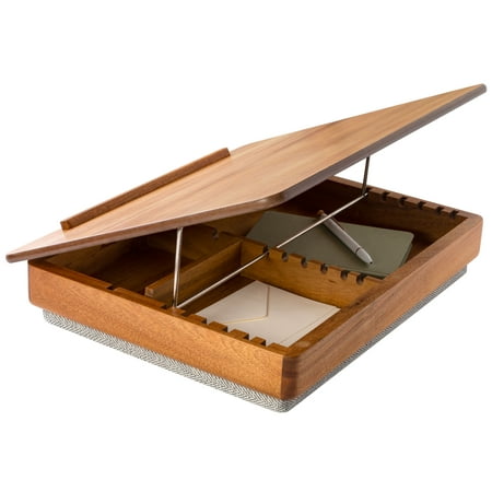 Rossie Home - Acacia Easel Lap Desk with Storage for 15.6 Laptop - Natural