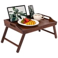 thumbnail image 1 of Rossie Home Bamboo Media Bed Tray / Lap Desk with Phone Holder, Large, Java, 1 of 6