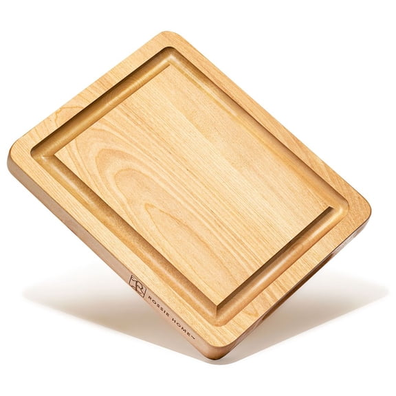 Rossie Home Blonde Maple Reversible Cutting Board with Juice Grooves, 11" x 9" x 1"