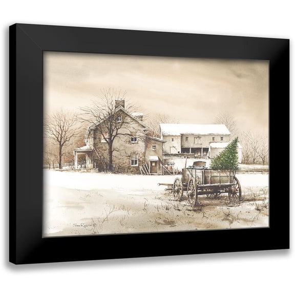 Rossini, John 14x12 Black Modern Framed Museum Art Print Titled - Bringing Home the Tree