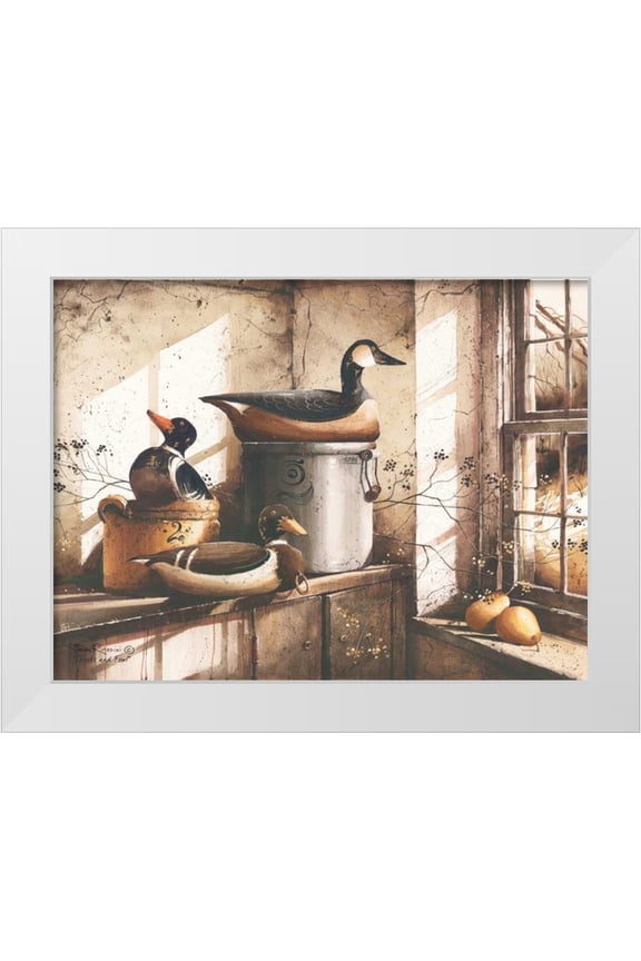 Rossini, John 14x12 White Modern Wood Framed Museum Art Print Titled - Crocks and Foul