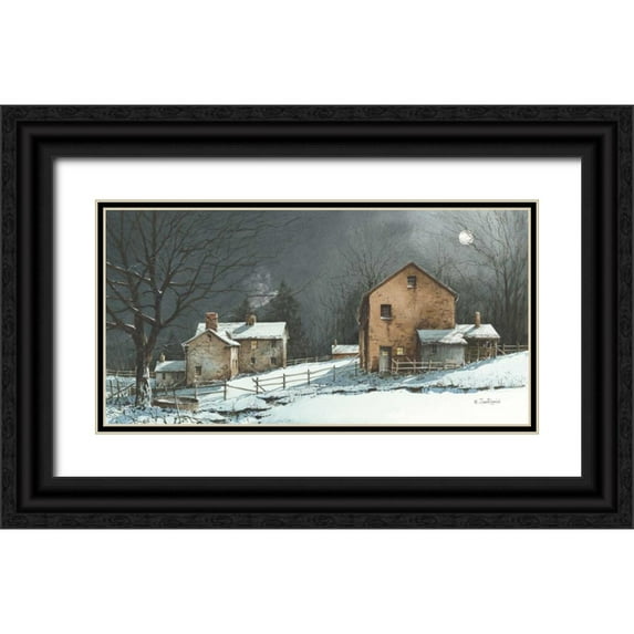Rossini, John 24x14 Black Ornate Wood Framed with Double Matting Museum Art Print Titled - Silent Night