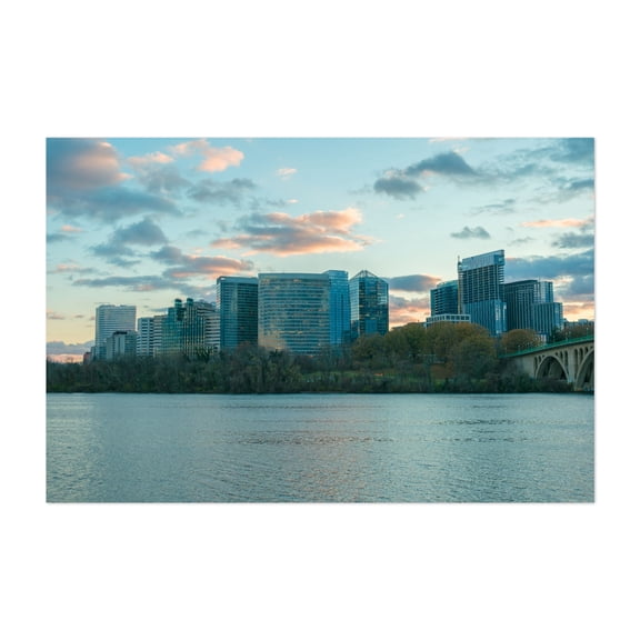 Rosslyn & The Potomac - Washington District of Columbia Photography Cityscape Skyline Architecture Bridge Scenic Sunset Unframed Wall Art Print 4 x 6 inches