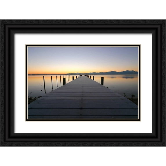 Rossmeissl, Gerhard 24x17 Black Ornate Wood Framed with Double Matting Museum Art Print Titled - Chiemsee