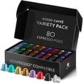 thumbnail image 1 of ROSSO CAFFÈ Espresso Coffee Pods for Nespresso Original Machines - 80 Capsules Variety Pack, 8 Signature Flavors, Medium to Dark Roast - Made in Italy, 1 of 10