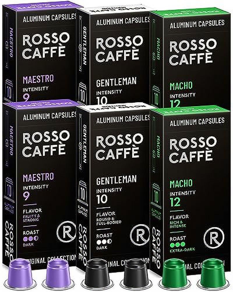 Rosso Coffee Capsules for Nespresso Original Machine 60 Gourmet Extra