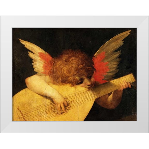 Rosso Fiorentino 14x12 White Modern Wood Framed Museum Art Print Titled - Angelo musicante (detail)