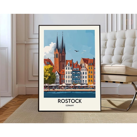Rostock Germany Baltic Poster, Unframed Paper Poster 8x10in