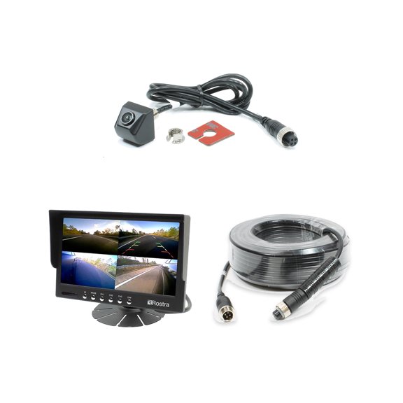 Rostra 250-8222 7in Quad-View Monitor + 250-8147-HD HD Wedge Camera