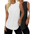 thumbnail image 1 of Rosvigor 2 Pack Womens Workout Tank Tops Lightweight Sleeveless Shirts for Women Loose Fit Tops for Athletic Running Tennis Yoga, 1 of 7