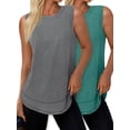 thumbnail image 1 of Rosvigor 2 Pack Womens Workout Tank Tops Lightweight Sleeveless Shirts for Women Loose Fit Tops for Athletic Running Tennis Yoga, 1 of 7