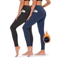thumbnail image 1 of Rosvigor 2 Pack Fleece Lined Yoga Leggings for Women Thermal Leggings Winter Warm Soft Pants with Pockets for Workout Lounge Travel, 1 of 8
