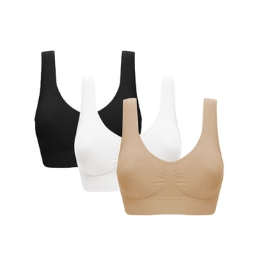 Rosvigor 3 Pack Sports Bra for Women Seamless Wirefree Bras Women Comfort Bra with Removable Pads