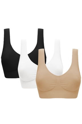 3 Pack Sports Bra for Women Seamless Wirefree Bras Women Comfort Bra with Removable Pads