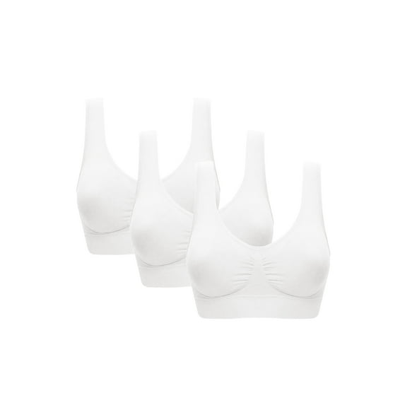 Rosvigor 3 Pack Sports Bra for Women Seamless Wirefree Bras Women Comfort Bra with Removable Pads