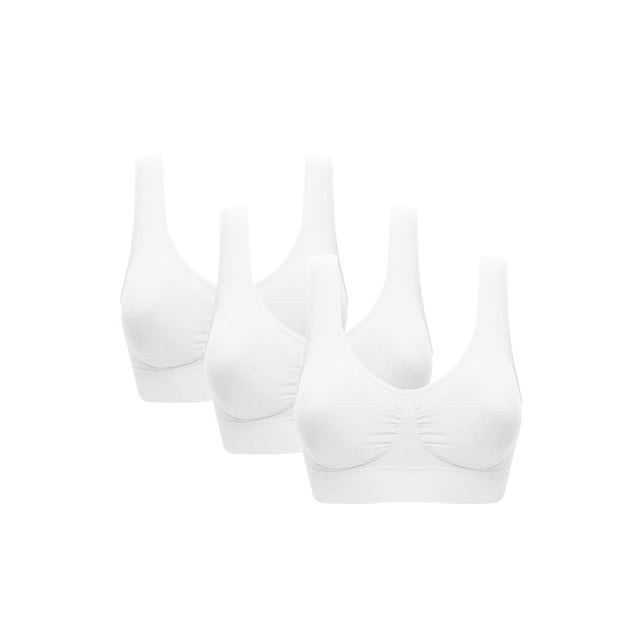 Rosvigor 3 Pack Plus Size Sports Bra for Women Seamless Wirefree Bras Women Comfort Bra with Removable Pads