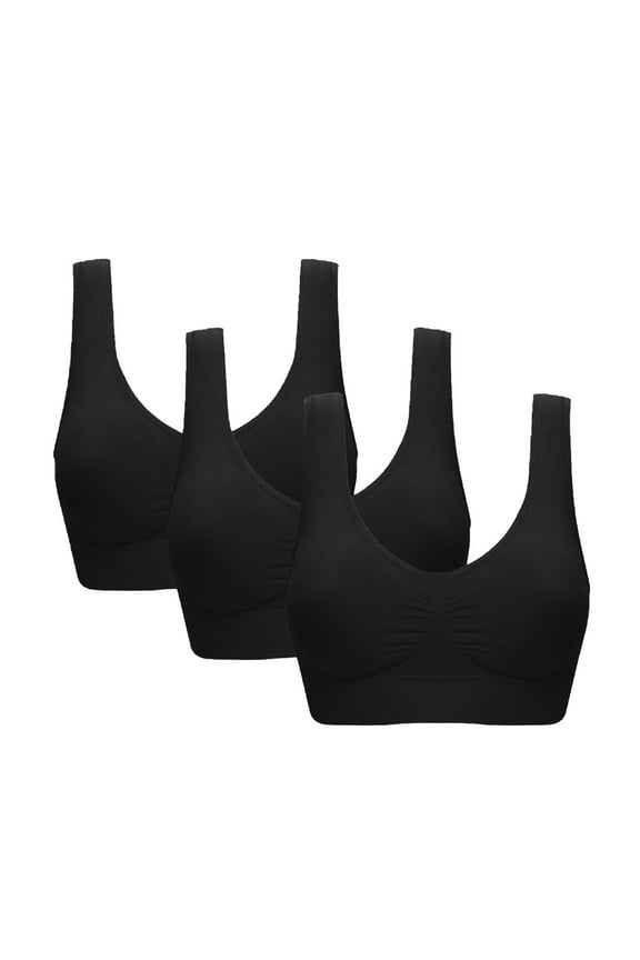 3 Pack Sports Bra for Women Seamless Wirefree Bras Women Comfort Bra with Removable Pads